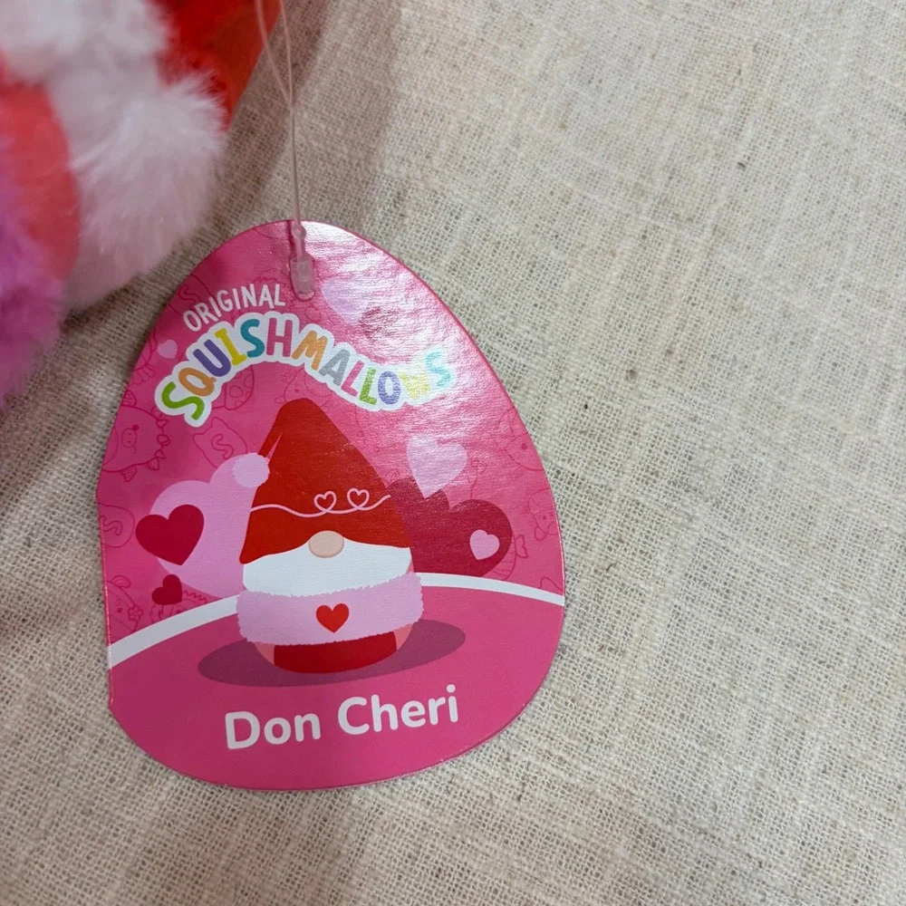Squishmallows Don Cheri the Gnome‎ Valentine 5 Inch Plush Red Pink NWT Jazwares
